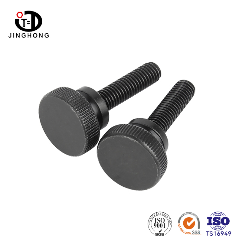 Black High-Dome Knurled Thumb Screw