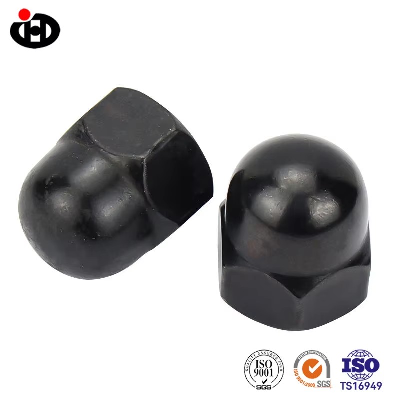 Black zinc plated cap nut