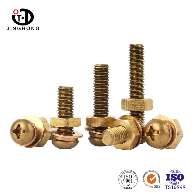 Brass Cross Round Head Screws and Nuts Set
