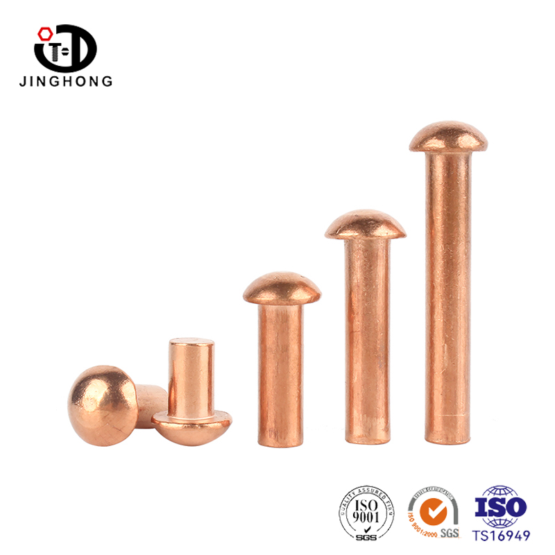 Brass half-round head copper rivet