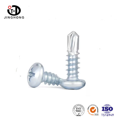 Cross Recessed Pan Head Drilling Screws with Tapping Screw Thread