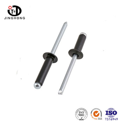 Open End Blind Rivets with Break Pull Mandrel and Protruding Head