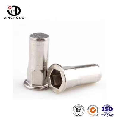 SS304 Half-Hexagon Rivet Nut - Large Head - Closed End